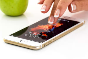 lady using smartphone